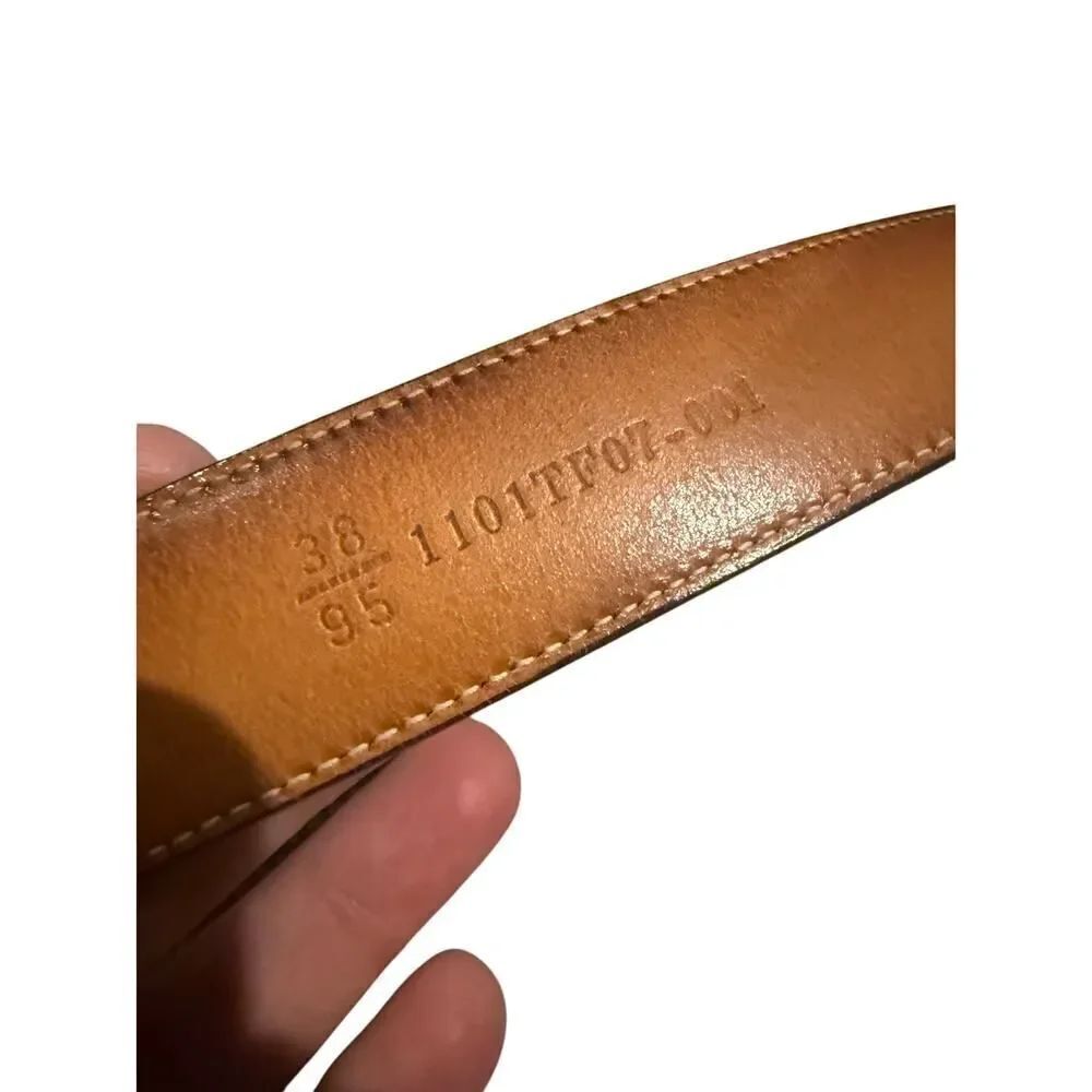 Trafalgar Silver Buckle Leather Belt Men's Sz. 38 - Picture 5 of 9